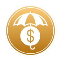 icon of umbrella protecting dollar sign