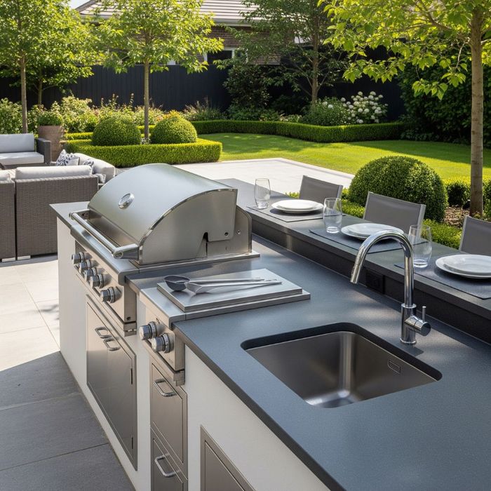 Outdoor backyard kitchen