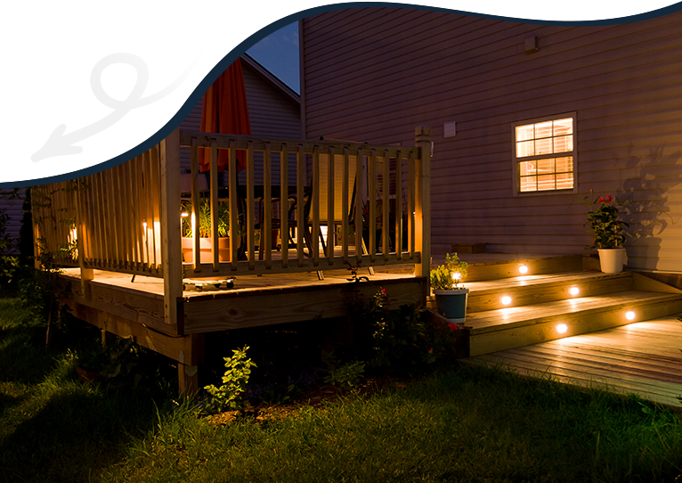 deck with lights 