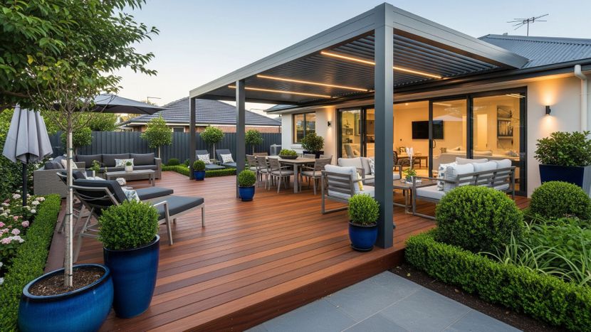 Modern outdoor backyard