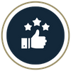 icon of thumbs up and stars