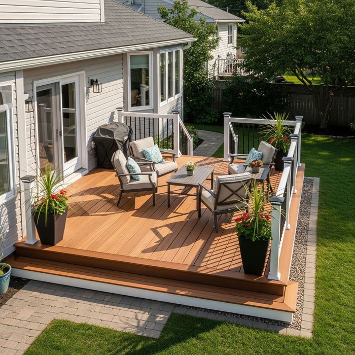 Elevated backyard patio