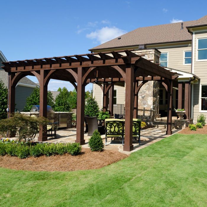 pergola structure in backyard of house pergola structure in backyard of house