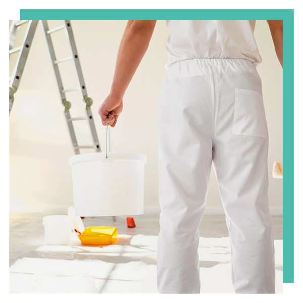 painter getting set up for a home painting project