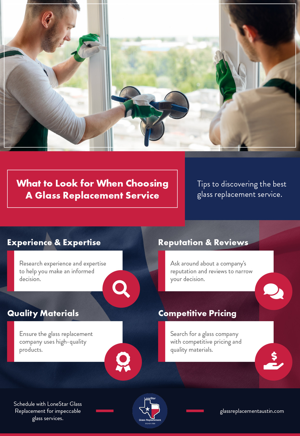 What to Look for When Choosing A Glass Replacement Service Infographic