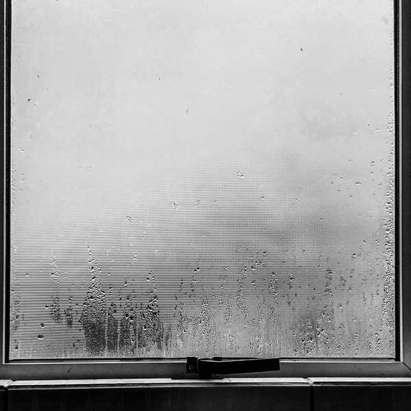 Foggy window glass.