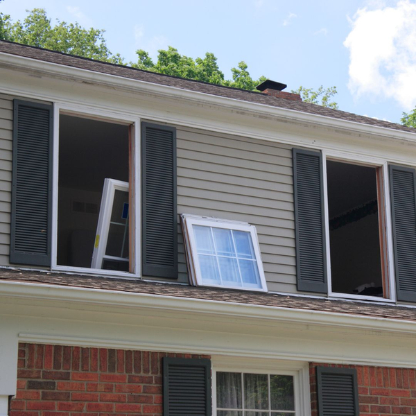 Windows being installed onto a home