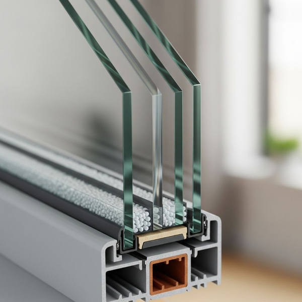 the layers of an insulated glass window. the layers of an insulated glass window.