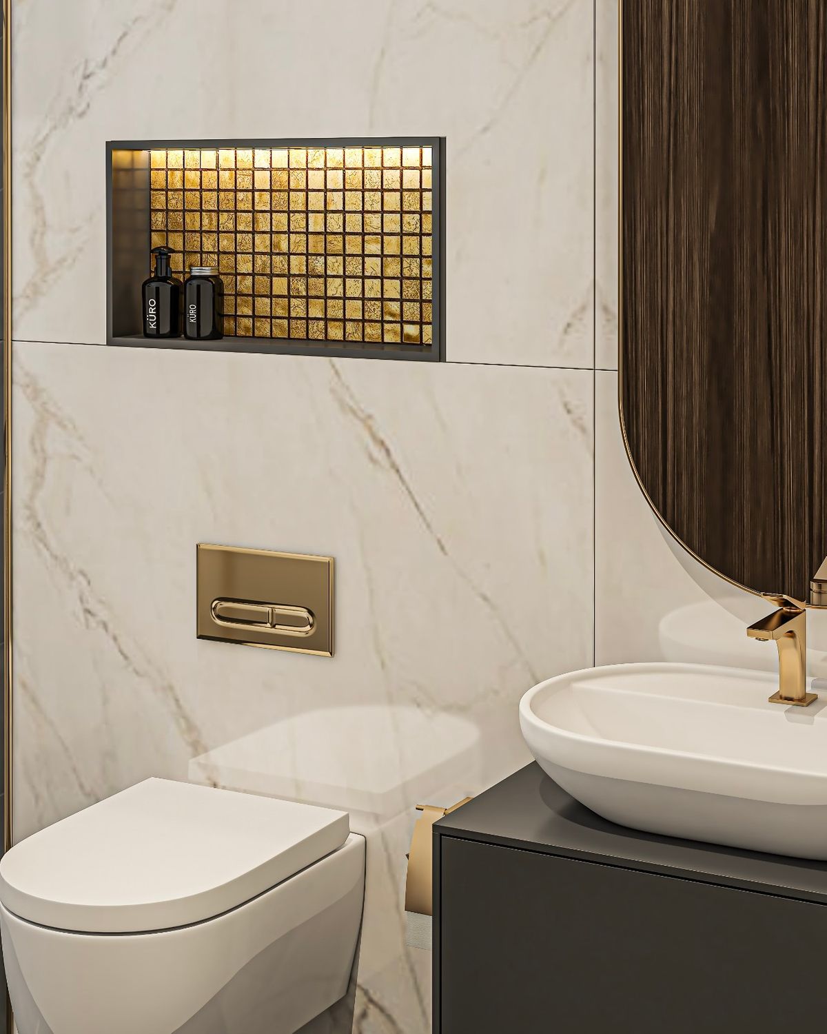 Luxurious Illuminiche IN2513 with Gold Mosaic Tiling