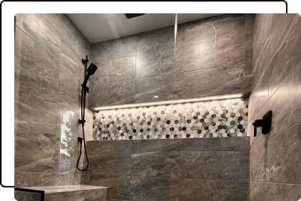 led niche in shower
