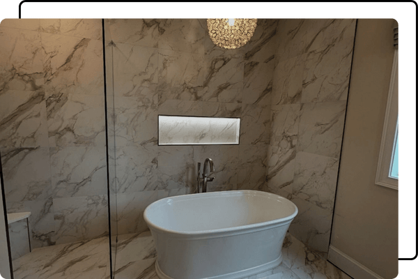 led niche above bathtub