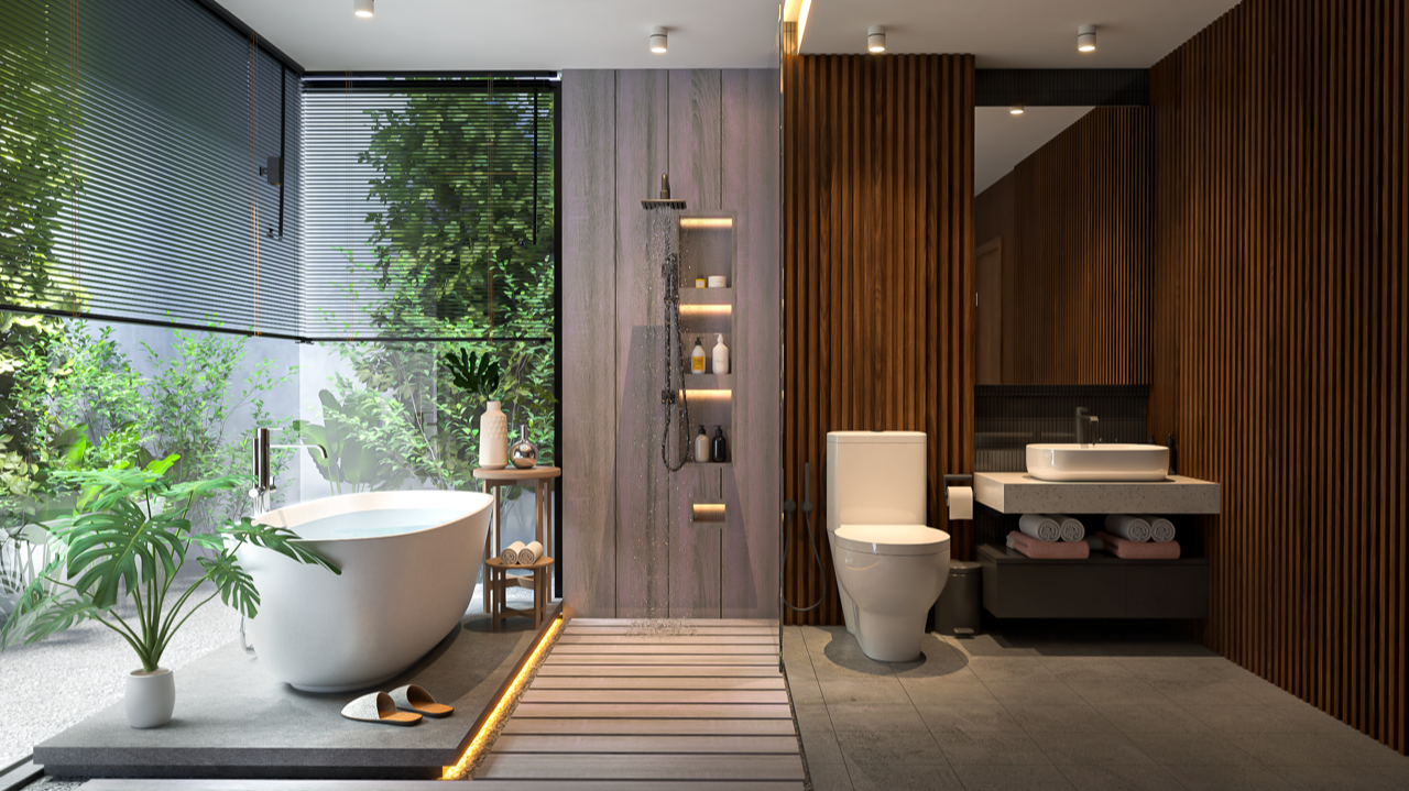 Luxury Bathroom with Illuminiche Lighting Features