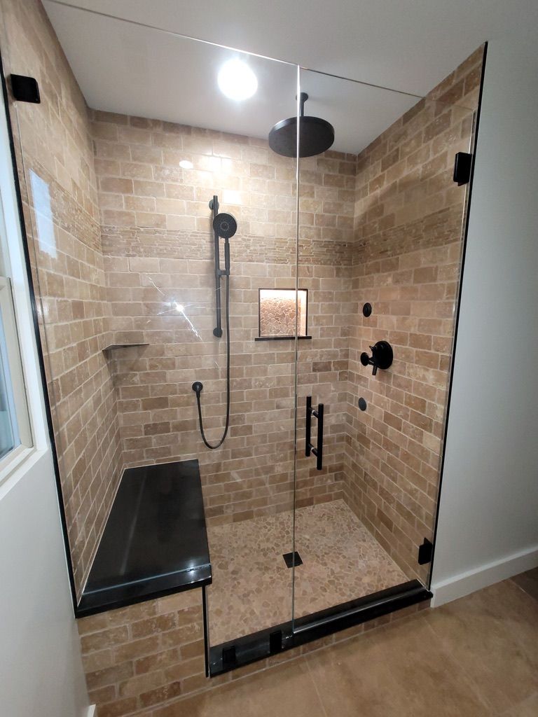 Elegant Walk-In Shower Remodel | Bathmatic Tile | North Carolina