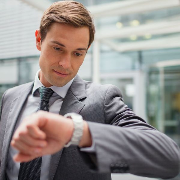 man checking the time