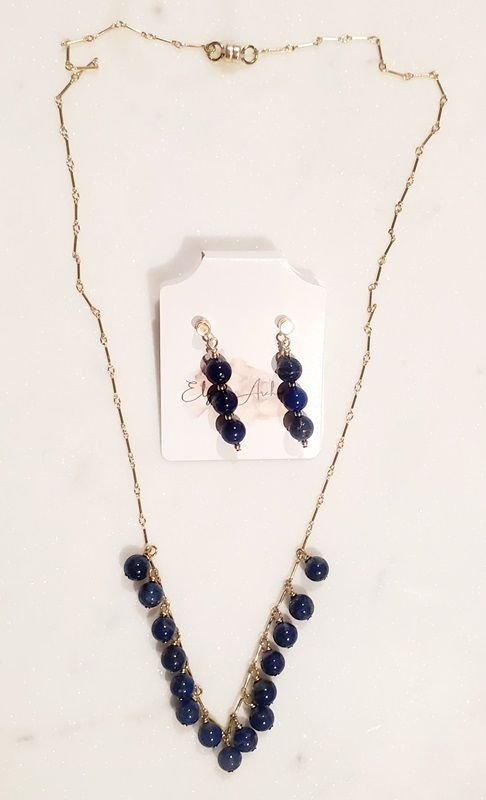 Lapis Lazuli magnetic necklace and earrings.jpg