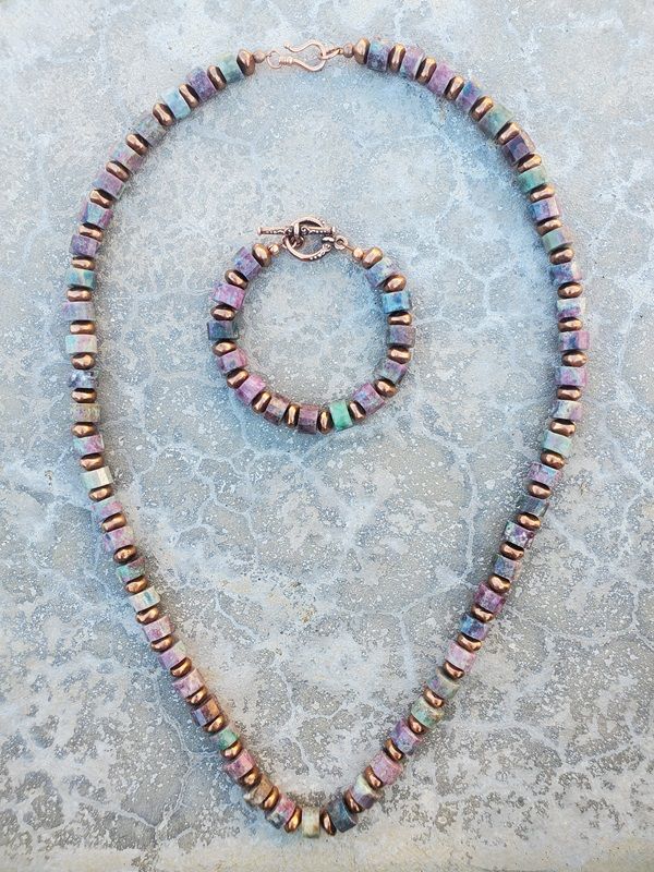 Ruby Fuchsite copper set