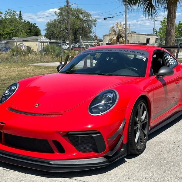 Red Porsche outside