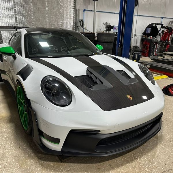 Porsche in the repair bay