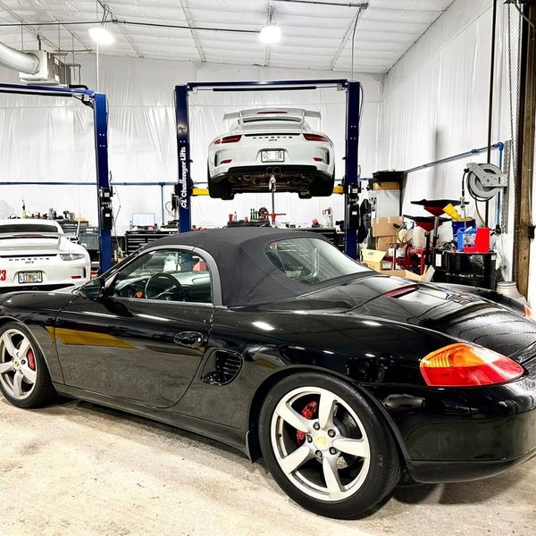 Multiple Porsches in our repair shop