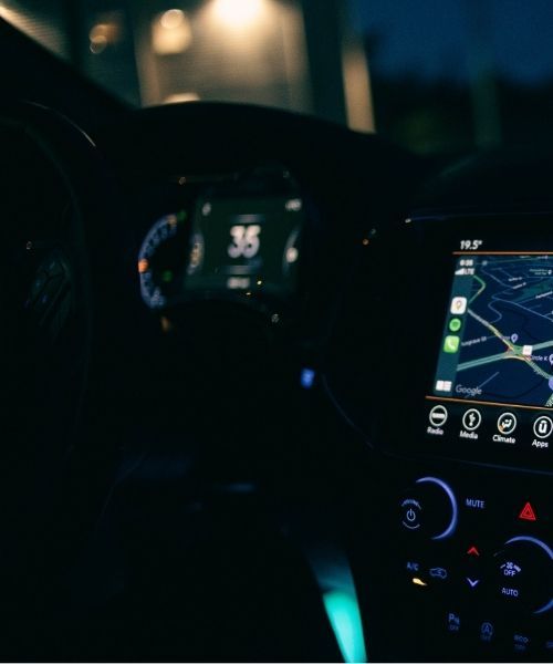 Car dashboard. Car dashboard.