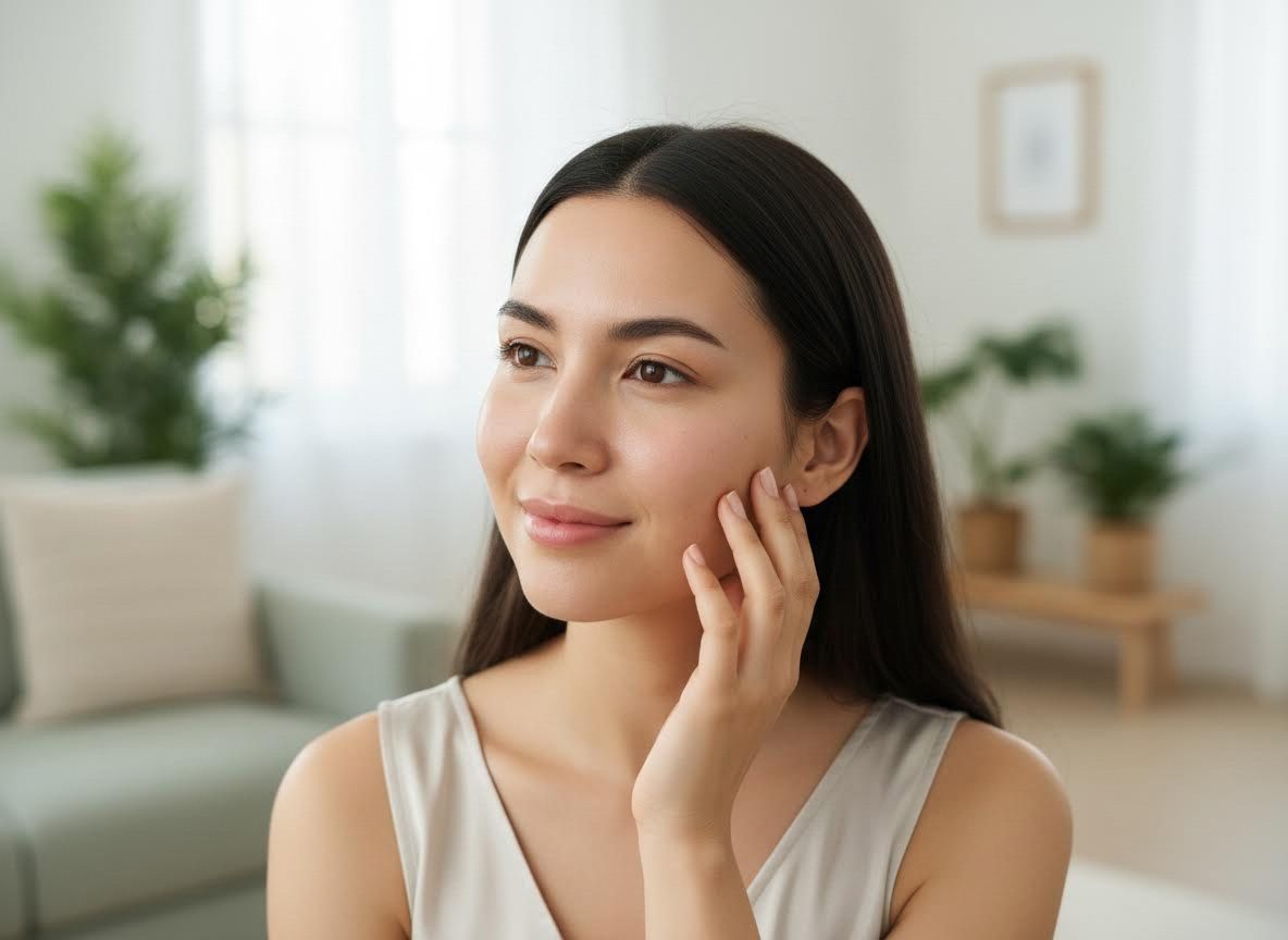 Smiling Asian Woman with Radiant Skin