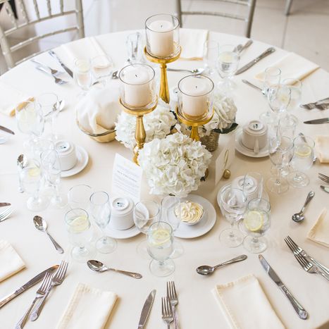 Beautiful table setting for wedding reception
