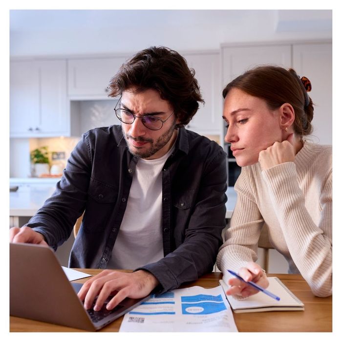 couple looking at energy bill