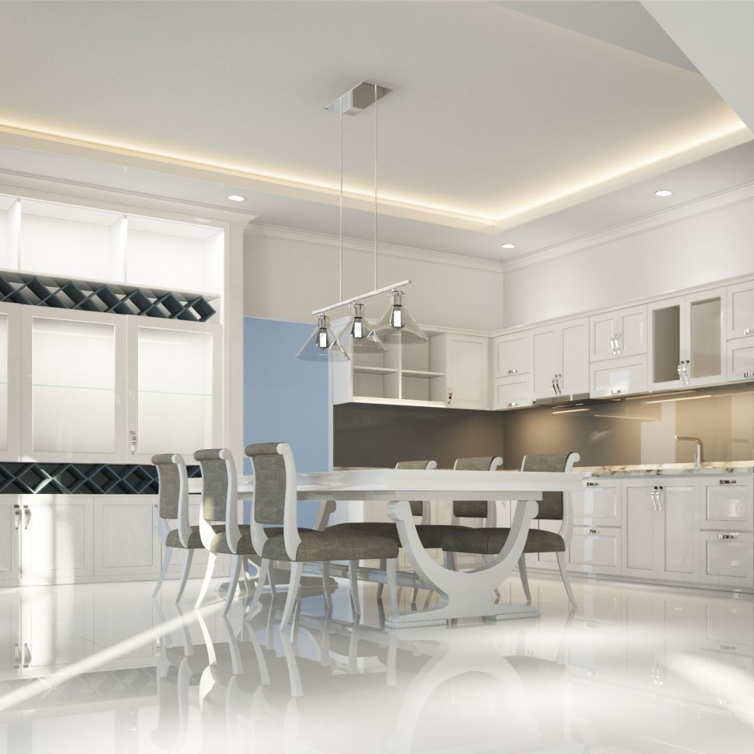 A white kitchen design