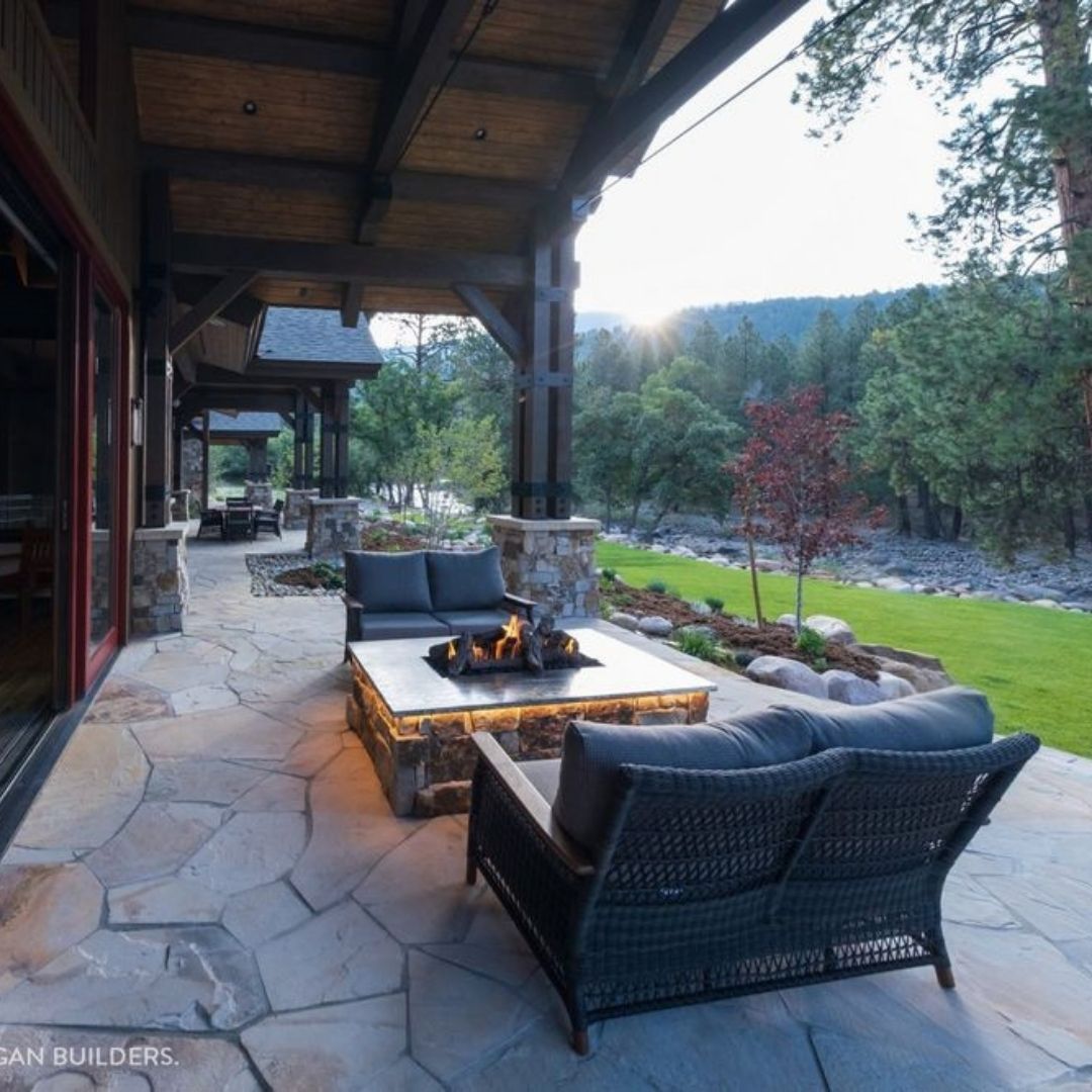An image of a rustic outdoor patio.