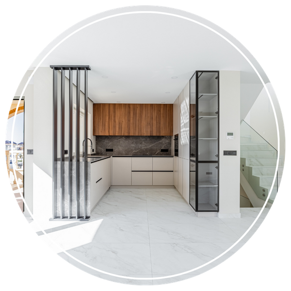 Modern living room with an open concept