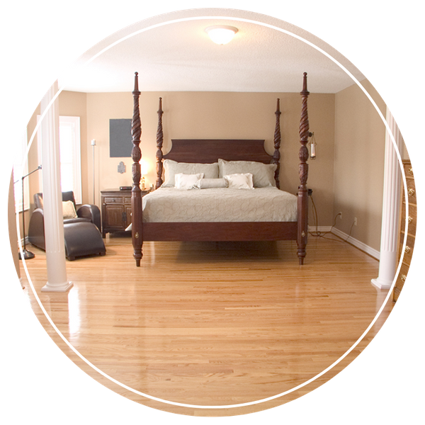 New wood floors in a bedroom