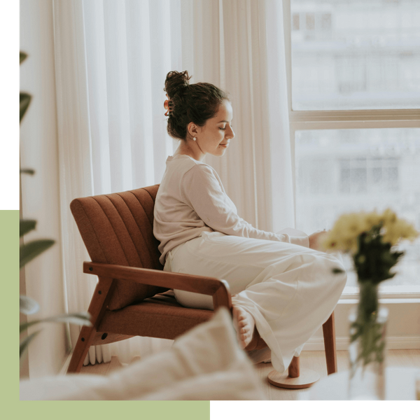woman relaxing in a chair