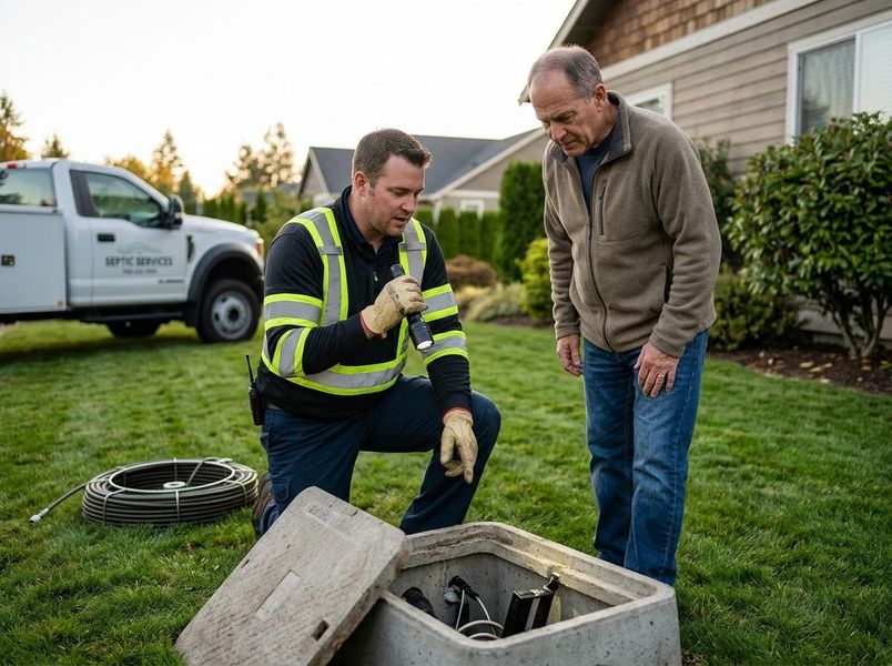 Septic Service Technician and Homeowner Inspecting System