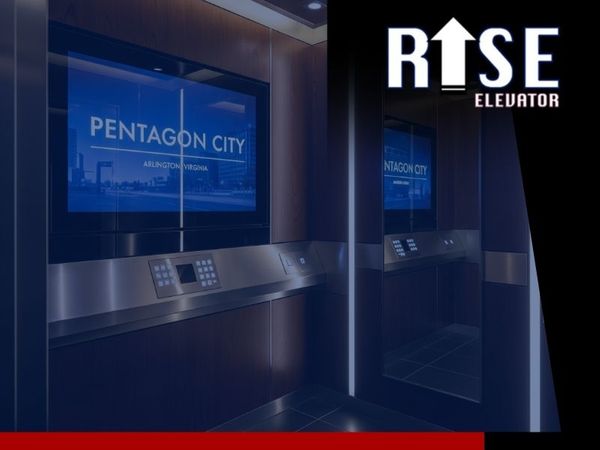 inside of modern elevator