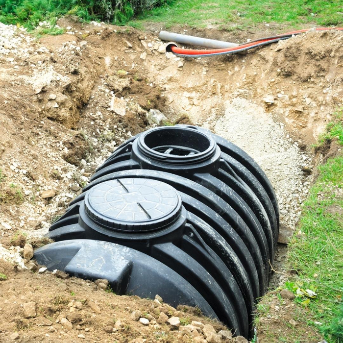 Emergency services septic tank exposed
