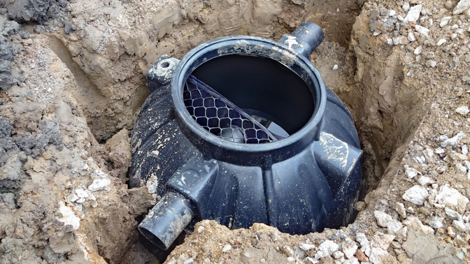 Septic tank in ground 