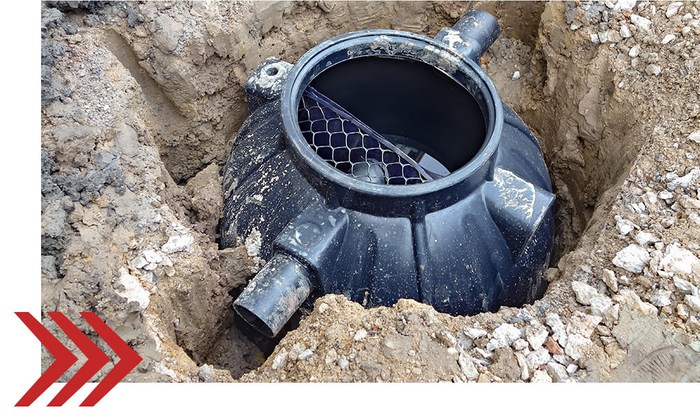 a septic tank in the ground
