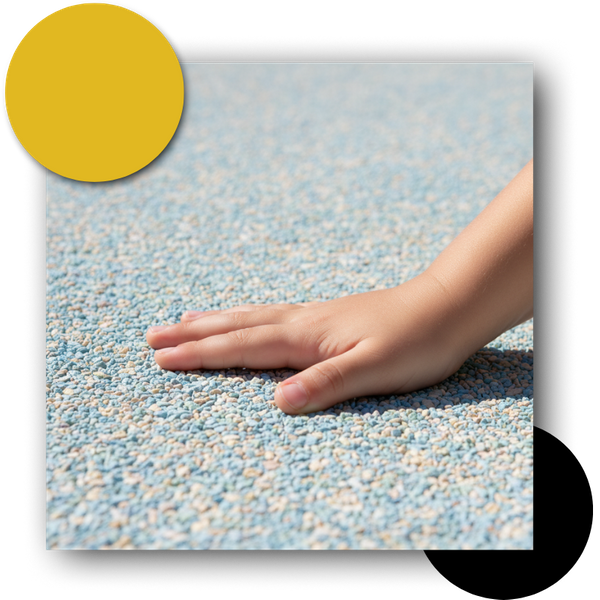 child touching a poured-in-place surface