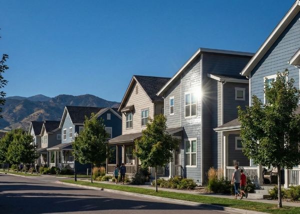 Denver neighborhood under bright sun