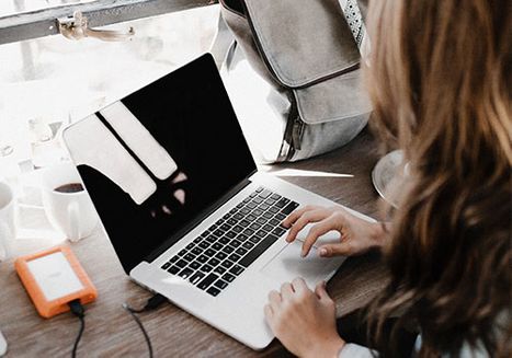 woman working on laptop