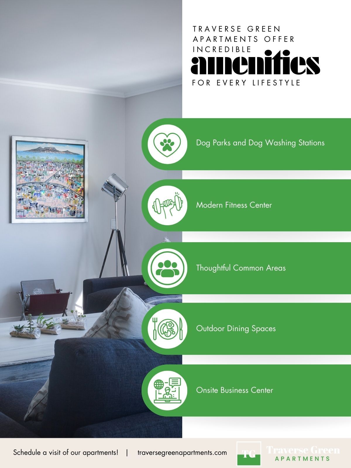 apartment amenities infographic