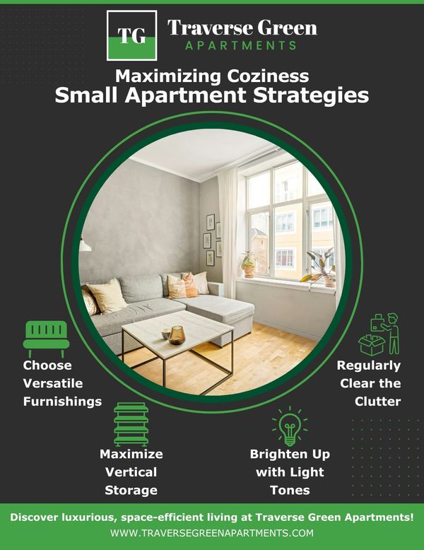 Infographic that lists ways to maximize apartment space