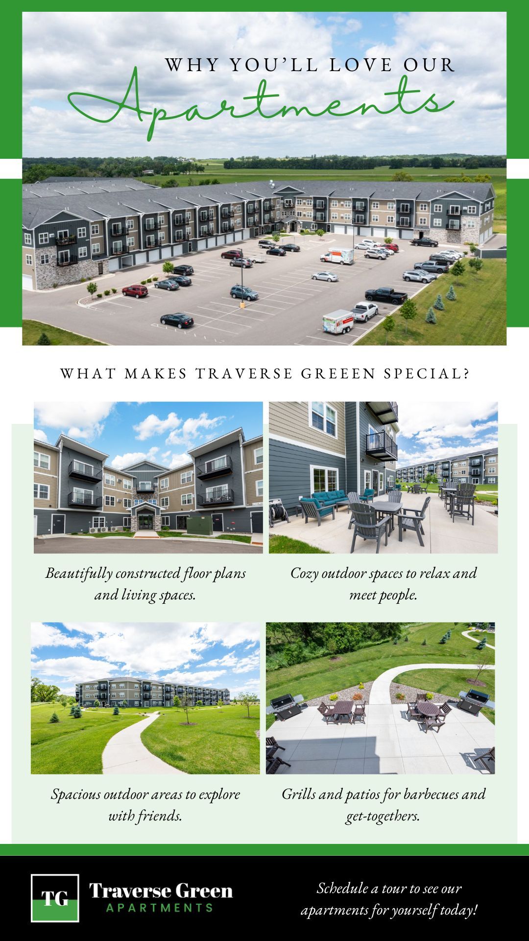 why you'll love our st peter apartments infographic
