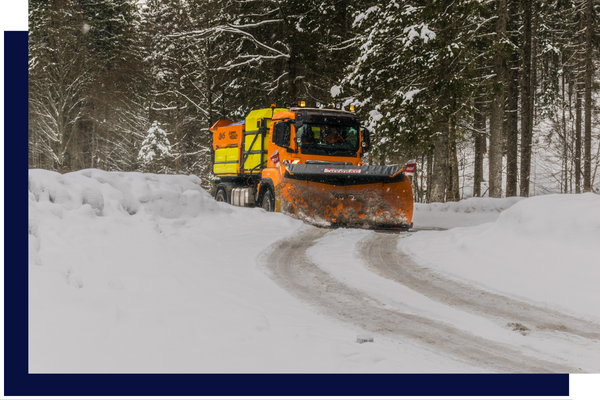 snow plow on driveway