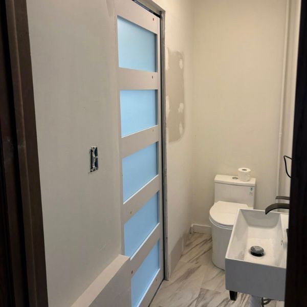 small bathroom installation