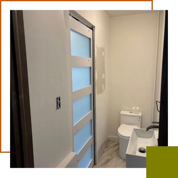 installing a small, modern bathroom