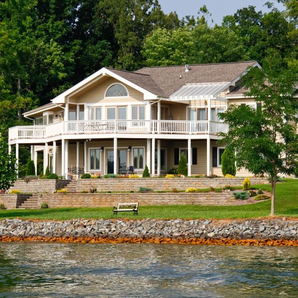 large home near a river