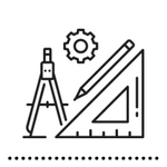 protractor and triangle architect icon