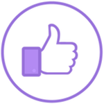 Icon of a thumb pointed up