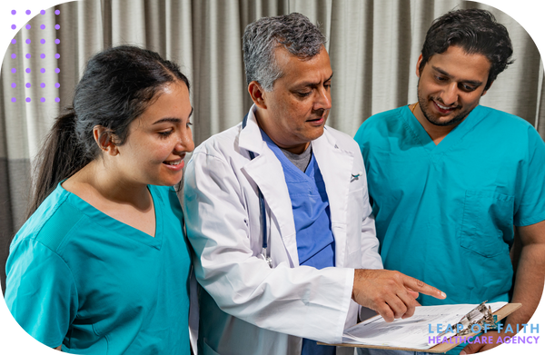 doctor and staff